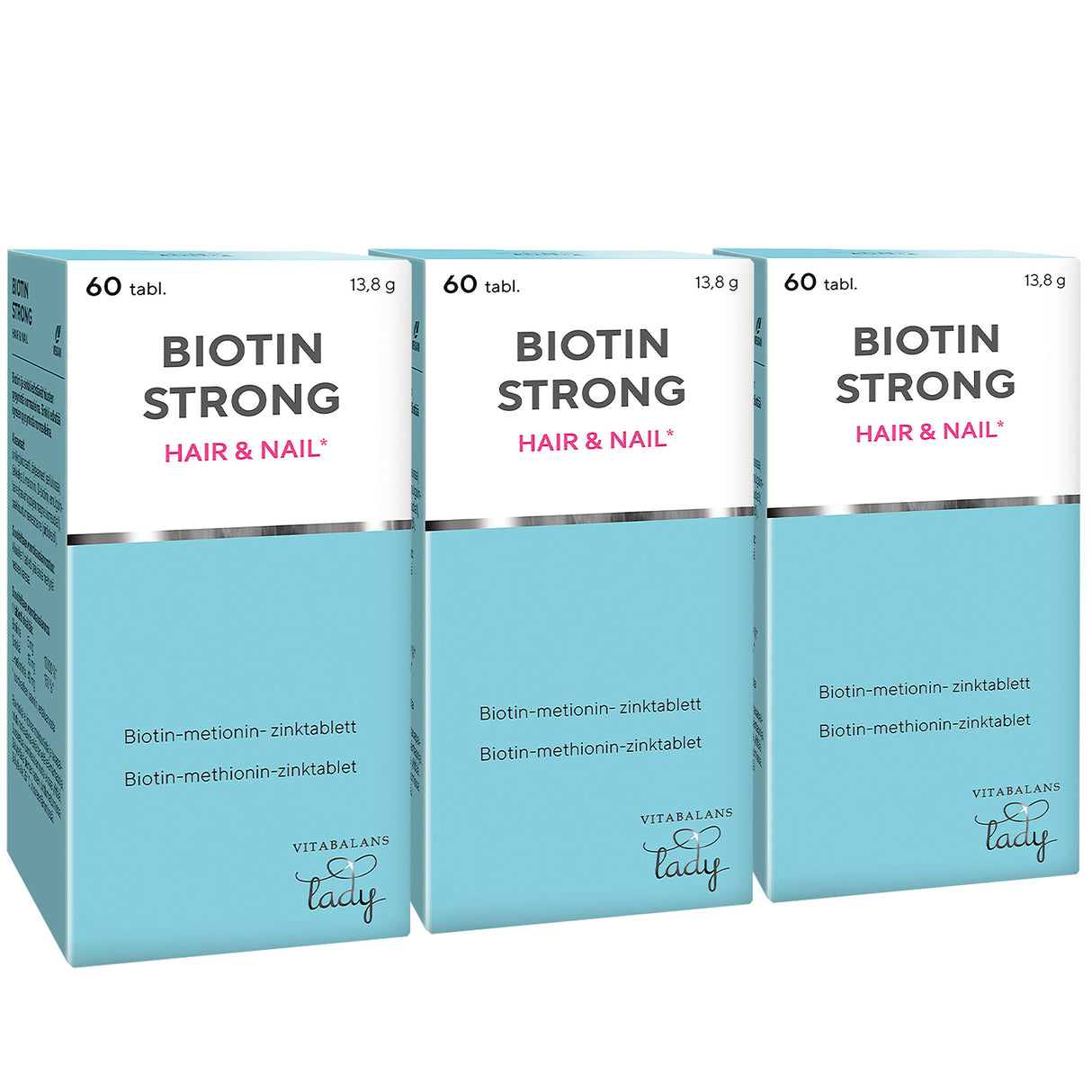 Vitabalans Lady Biotin Strong | 3 x 60 Tabl. fra Vitabalans Lady på Mecindo.dk