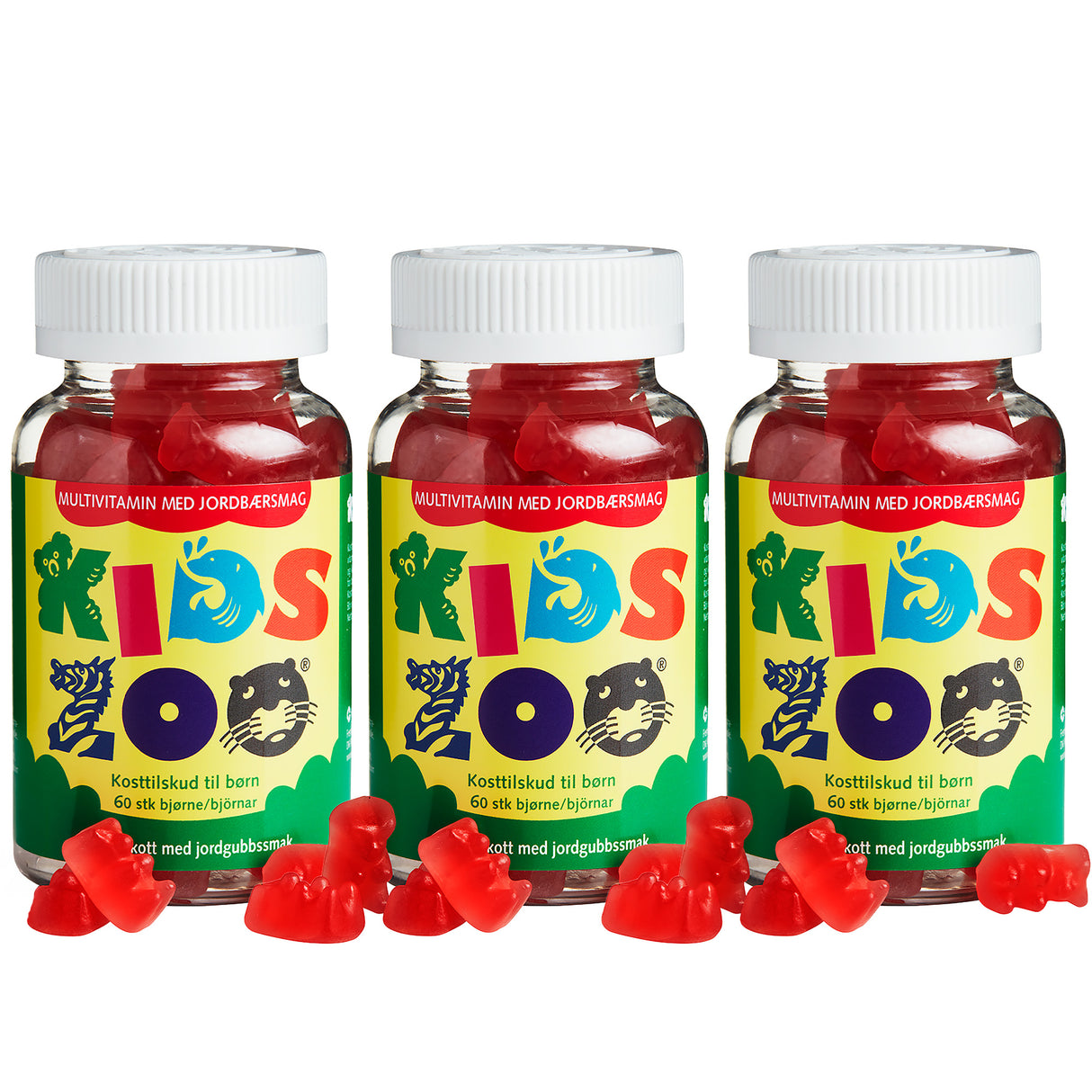Kids Zoo Multivitamin M. Jordbærsmag | 3 x 60 gummies fra Kids Zoo på Mecindo.dk