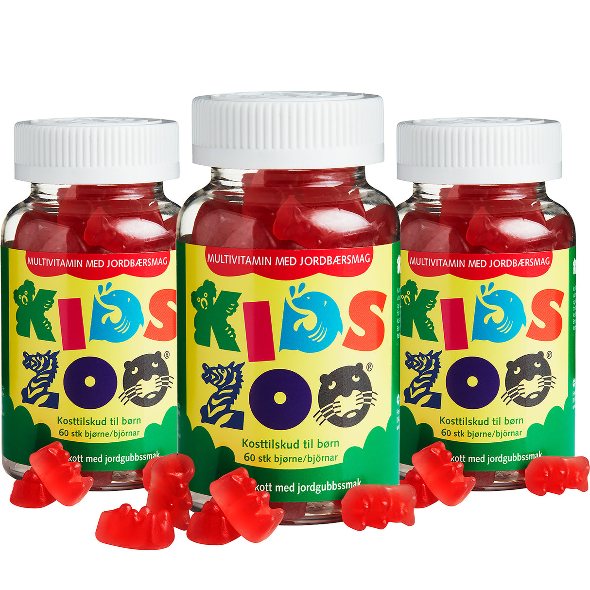 Kids Zoo Multivitamin M. Jordbærsmag | 3 x 60 gummies fra Kids Zoo på Mecindo.dk
