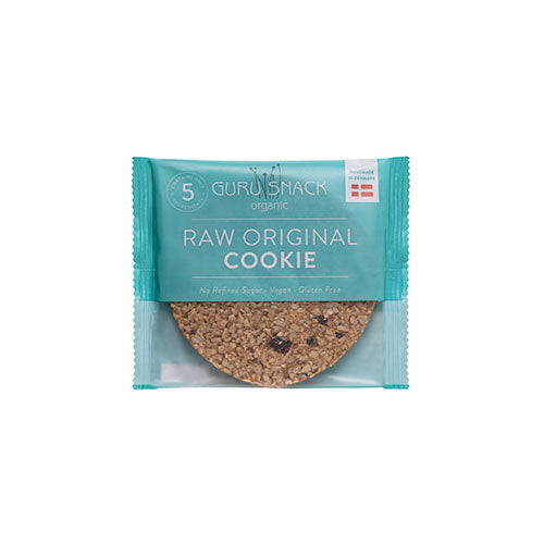Guru Snack Raw Original Cookies Økologisk Enkeltvis Indpakket | 55 gr fra Guru Snack på Mecindo.dk