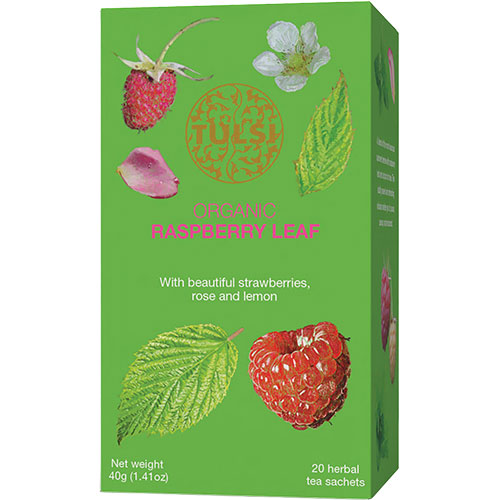 Tulsi Raspberry Leaf Te Ø | 20 br fra Tulsi på Mecindo.dk