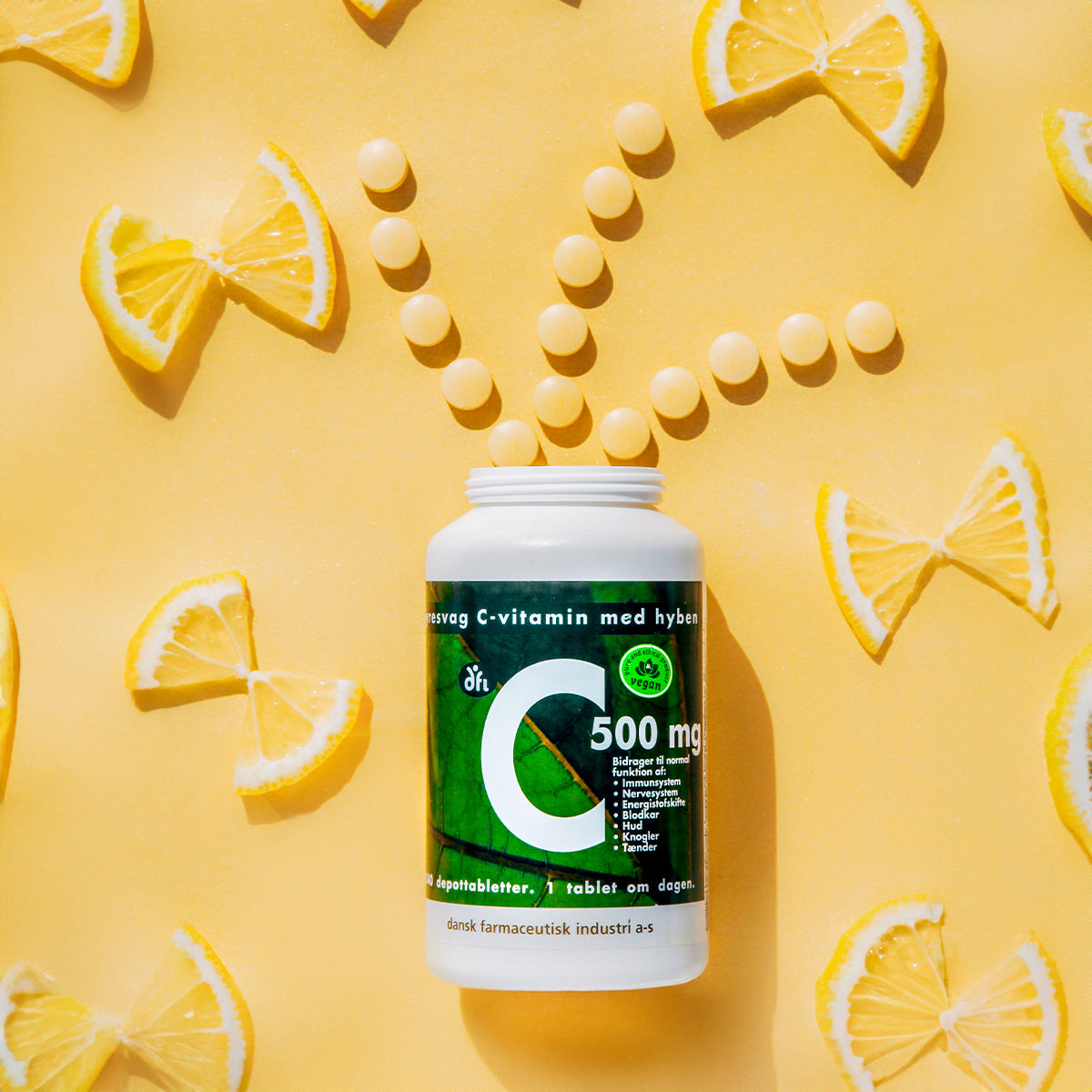 DFI C 500 M. Hyben | 240 Tabl. fra Grønne dfi vitaminer på Mecindo.dk