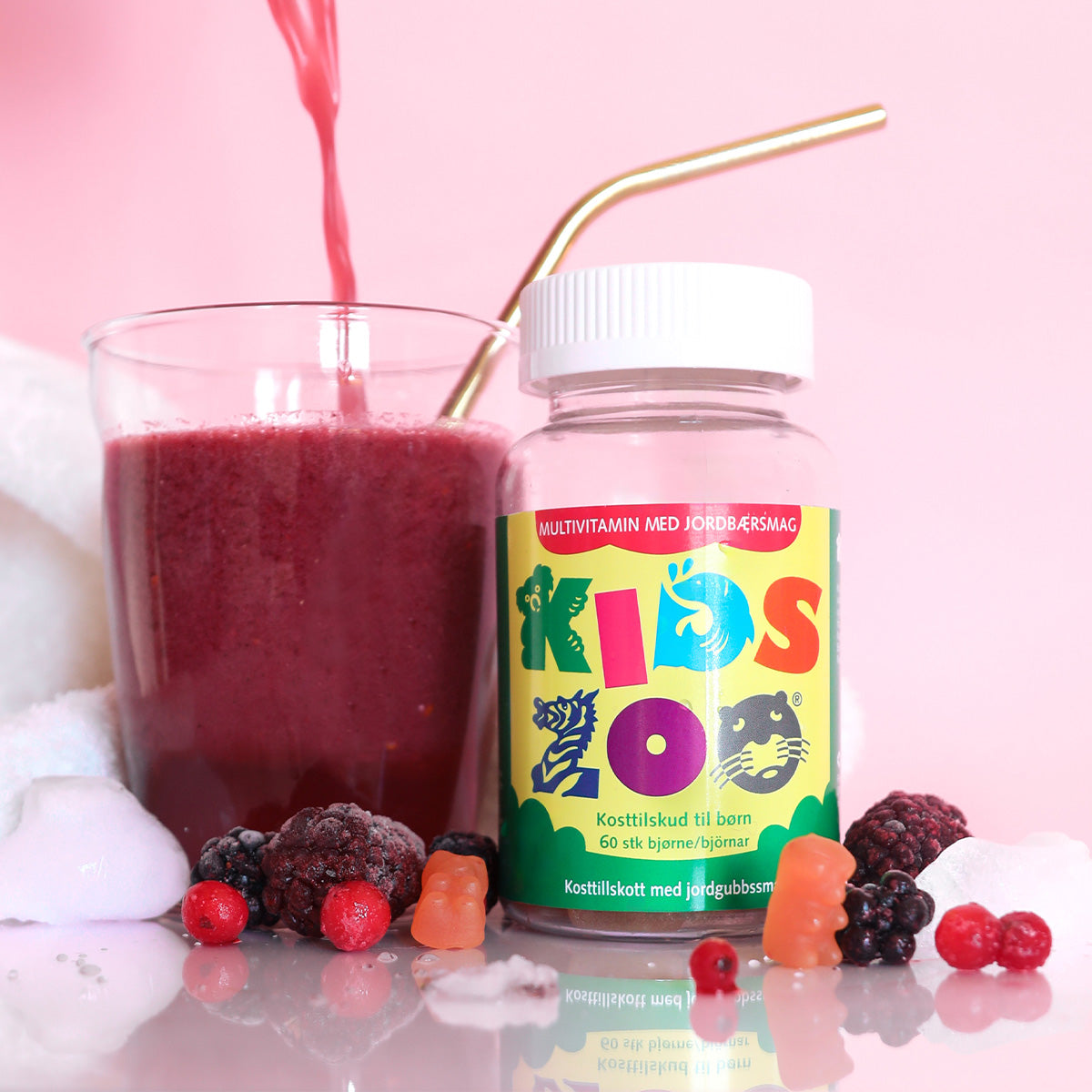 Kids Zoo Multivitamin M. Jordbærsmag | 60 gummies fra Kids Zoo på Mecindo.dk