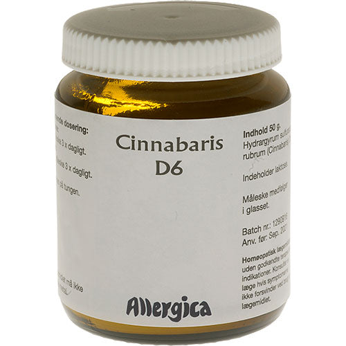 Allergica Cinnabaris D6 Trit | 50 gr fra Allergica på Mecindo.dk