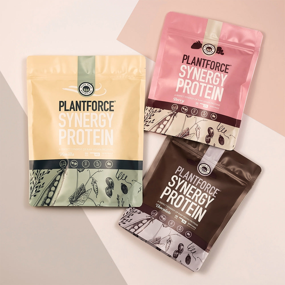 Plantforce Synergy Protein Vanilje | 800 gr fra Plantforce på Mecindo.dk