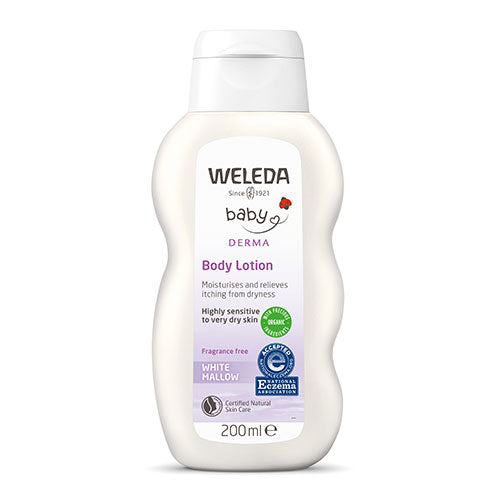 Weleda Bodylotion White Mallow Baby Derma | 200 ml fra Weleda på Mecindo.dk