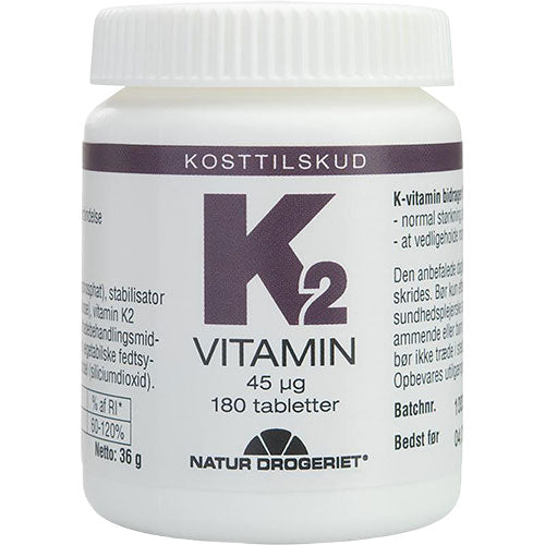 Natur-Drogeriet K2-vitamin | 180 Tabl. fra Natur-Drogeriet på Mecindo.dk
