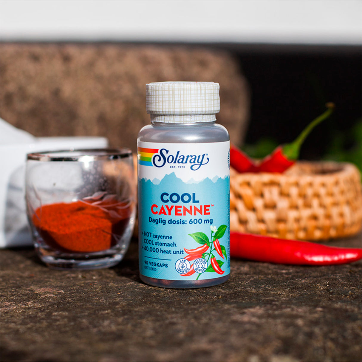 Solaray Cool Cayenne | 90 kapsler fra Solaray på Mecindo.dk