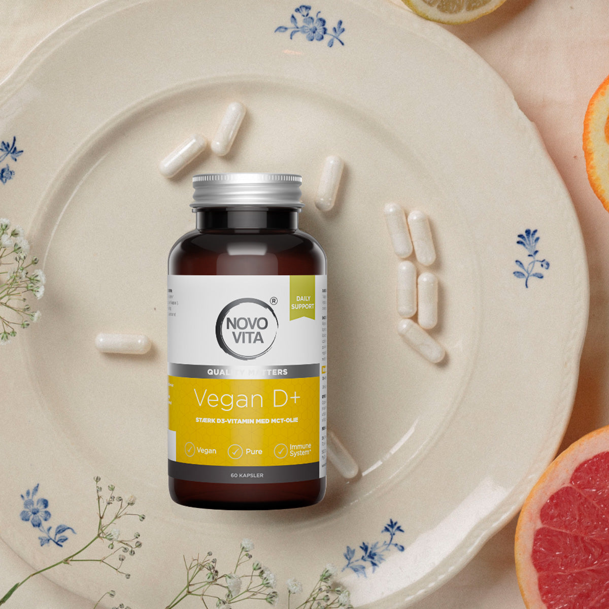 Novo Vita Vegan D-vitamin | 60 kapsler fra Novo Vita på Mecindo.dk