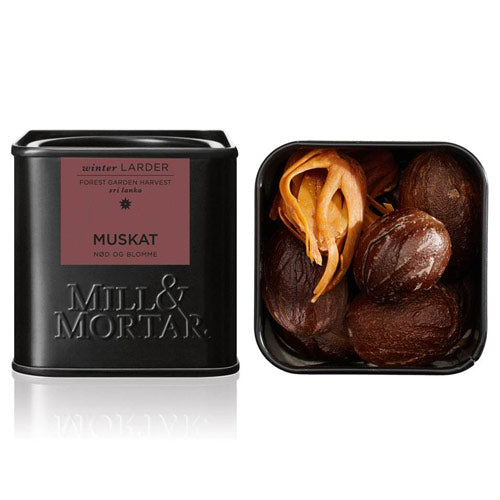 Mill & Mortar Muskatnød Og Blomme Hel Økologisk | 45 gr fra Mill & Mortar på Mecindo.dk