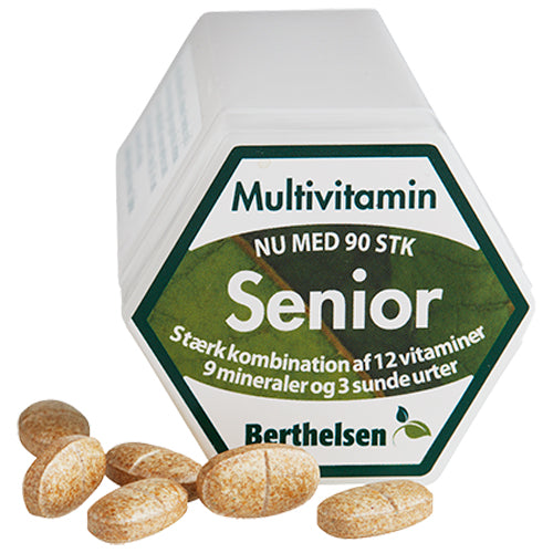 Berthelsen Senior Multivitamin | 90 Tabl. fra Berthelsen på Mecindo.dk