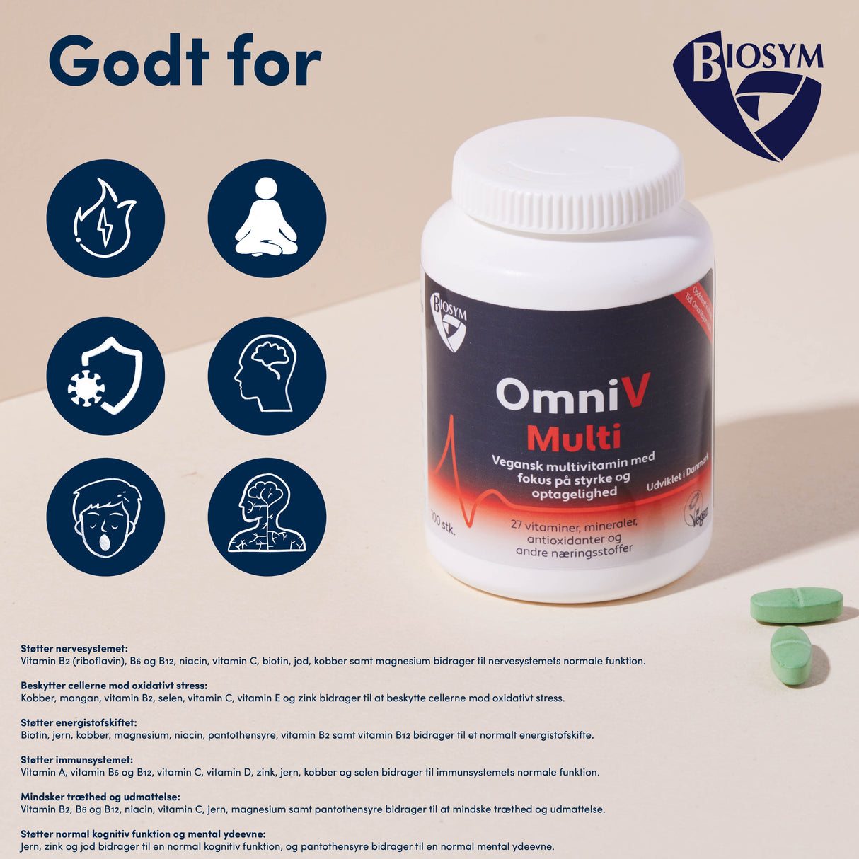 Biosym Omniv Multi | 100 Tabl. fra Biosym på Mecindo.dk