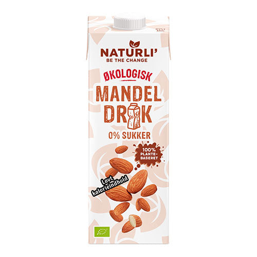 Naturli Mandeldrik Usødet Økologisk | 1 ltr fra Naturli på Mecindo.dk