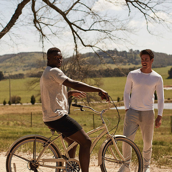 Boody Men´s Long Sleeve Crew Neck T-shirt Hvid | Str. L fra Boody på Mecindo.dk