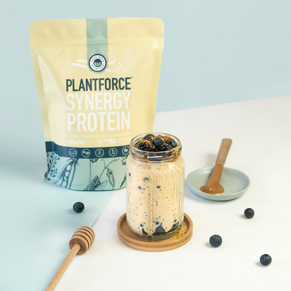 Plantforce Synergy Protein Vanilje | 400 gr fra Plantforce på Mecindo.dk