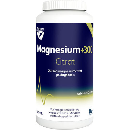 Biosym Magnesium+300 Citrat | 160 kapsler fra Biosym på Mecindo.dk