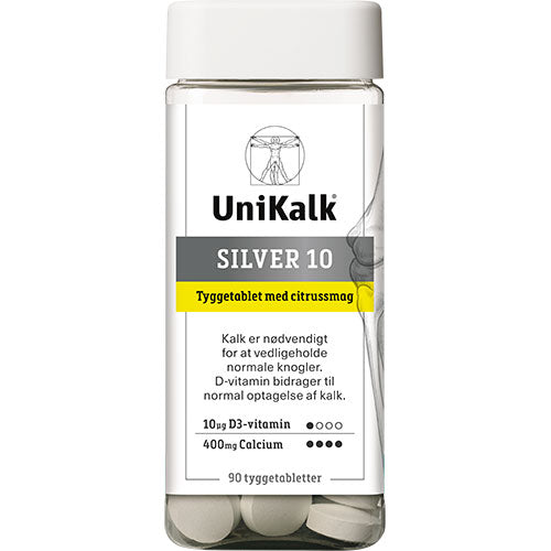 Unikalk Silver Tyggetabletter | 90 tabletter fra Unikalk på Mecindo.dk