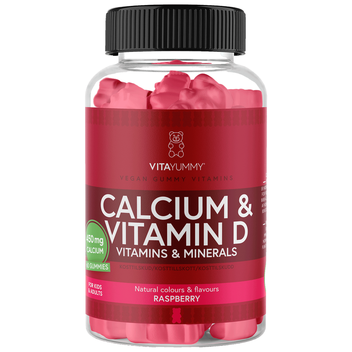 VitaYummy Calcium & Vitamin D Raspberry | 60 stk fra VitaYummy på Mecindo.dk
