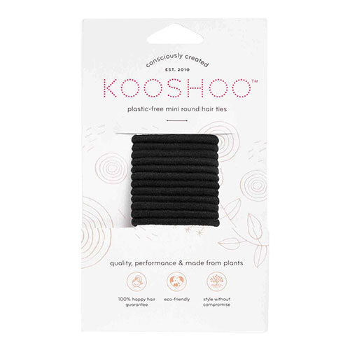 KooShoo Hårelastikker Sort Plastikfri 12 Stk (Mini) fra KooShoo på Mecindo.dk