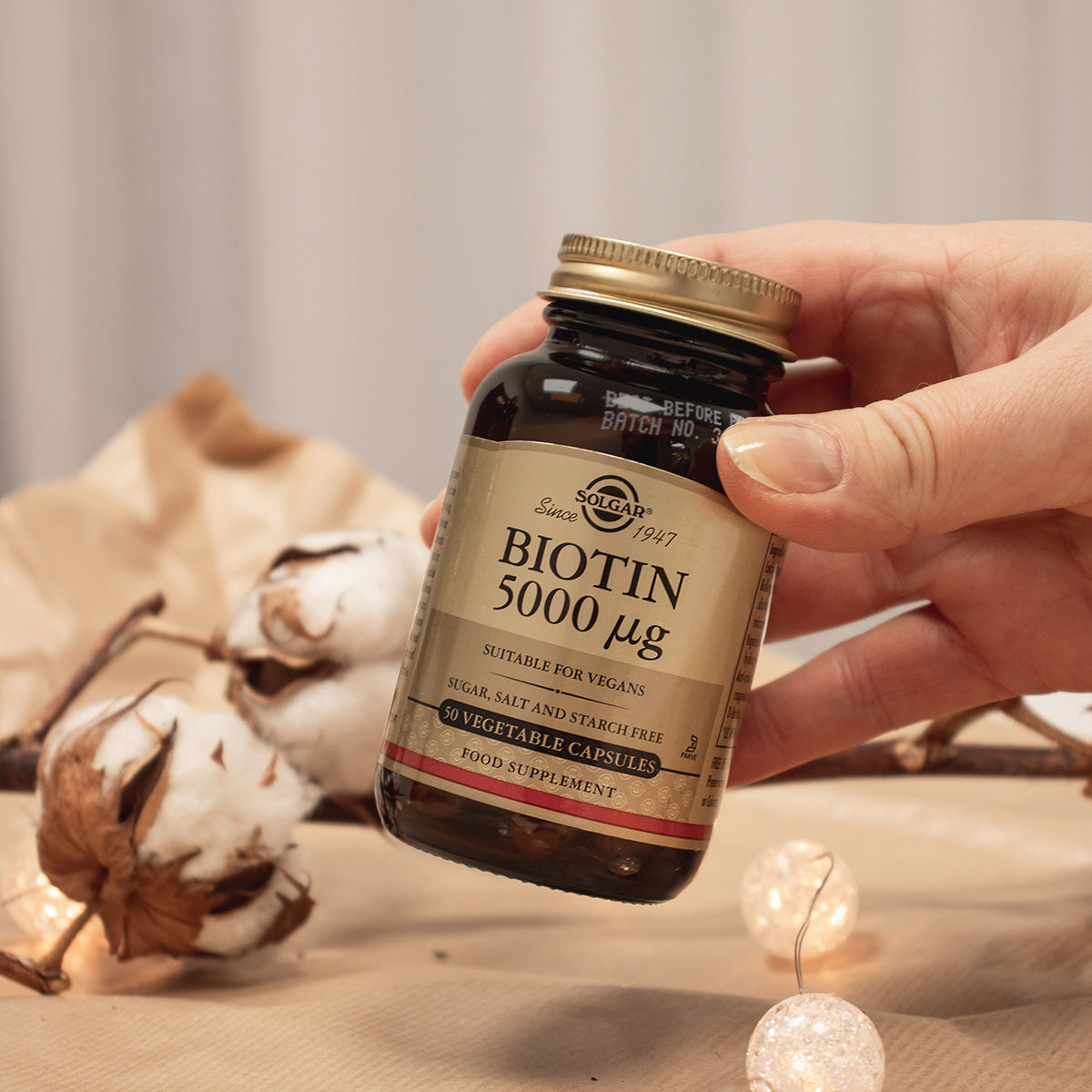 Solgar Biotin 5000 Ug | 50 kapsler fra Solgar på Mecindo.dk