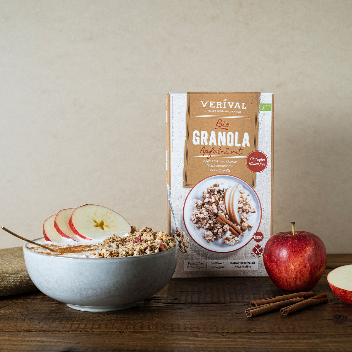 Verival Granola Æble-kanel Økologisk | 325 gr fra Verival på Mecindo.dk