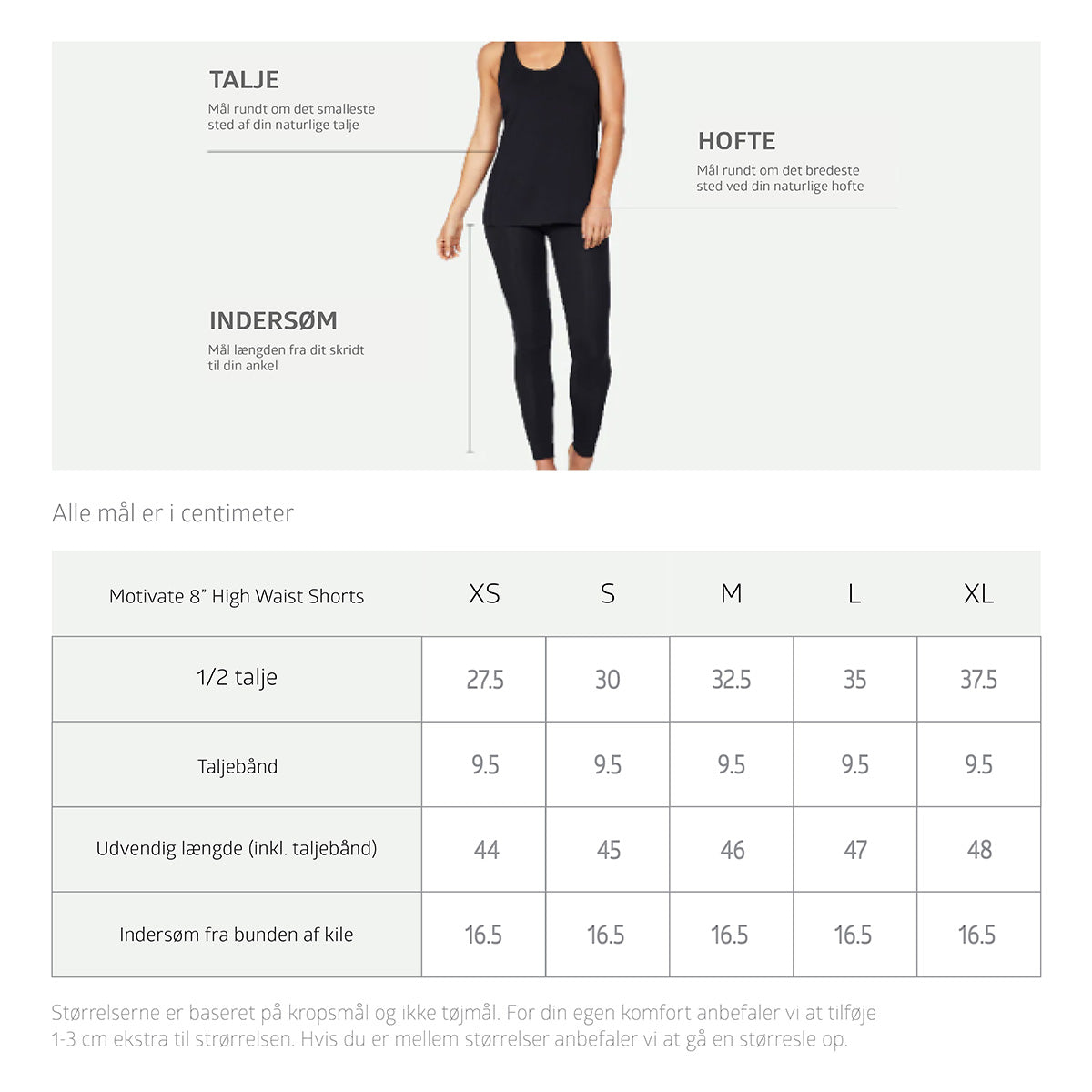 Boody Motivate 8" High-waist Shorts Black | Str. S fra Boody på Mecindo.dk