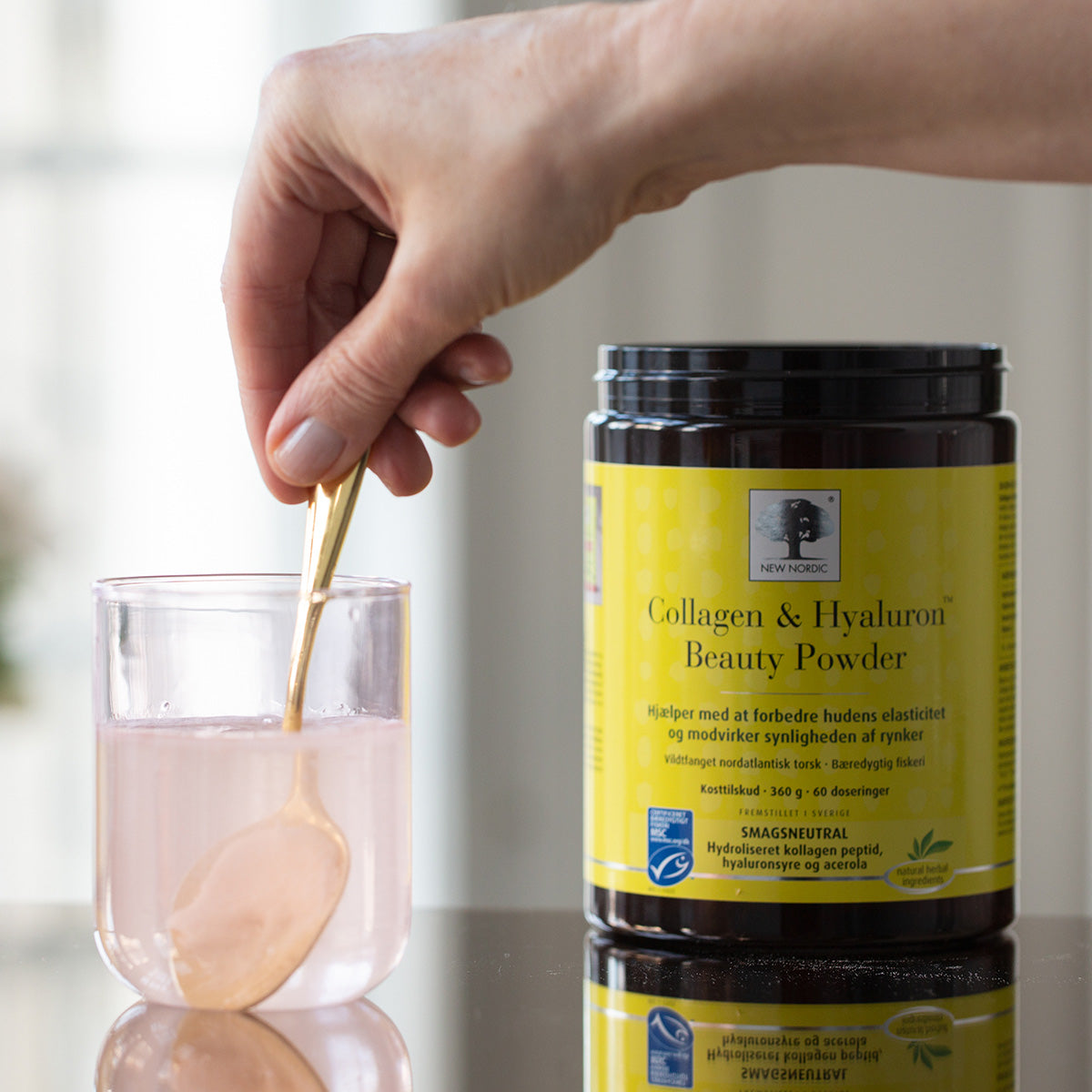 New Nordic Collagen & Hyaluron Beauty Powder | 360 gr fra New Nordic på Mecindo.dk