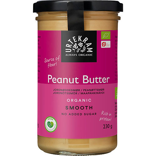 Urtekram Peanut Butter smooth Ø | 230 GR fra Urtekram på Mecindo.dk