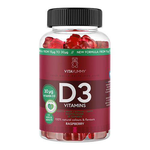 VitaYummy D3 Raspberry | 60 vingummier fra VitaYummy på Mecindo.dk