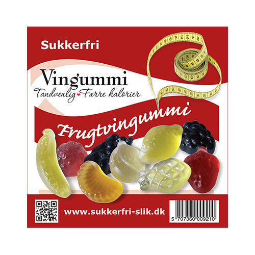 Frugtvingummi Sukkerfri | 80 gr fra Mecindo.dk på Mecindo.dk