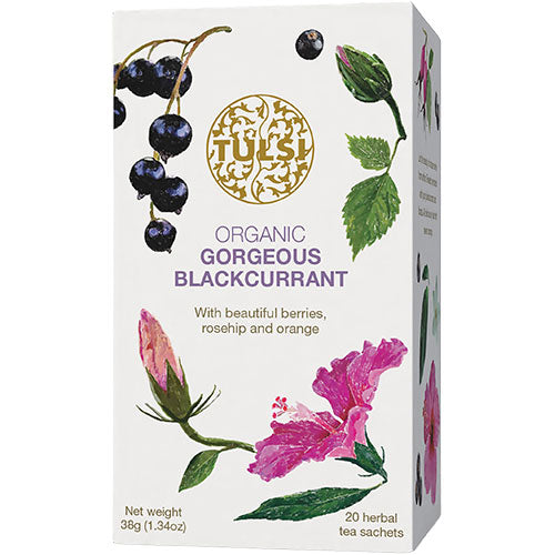 Tulsi Gorgeous Blackcurrant Te Ø | 20 br fra Tulsi på Mecindo.dk