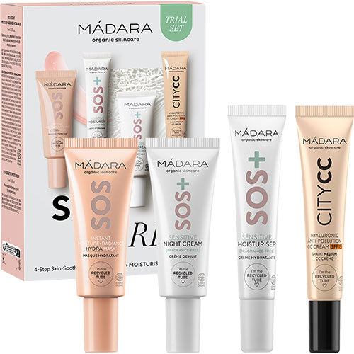 Madara Sos Care 4-step Skin-soothing Routine Set, Light fra Madara på Mecindo.dk