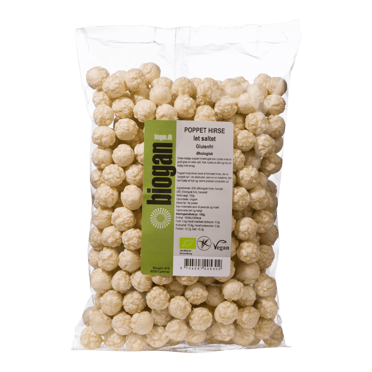 Biogan Økologisk Poppet Hirse | 150 g fra Biogan på Mecindo.dk