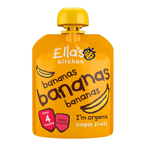 Ellas Kitchen Babymos Banan, Banan & Banan 4 Mdr Økologisk | 70 gr fra Ellas Kitchen på Mecindo.dk