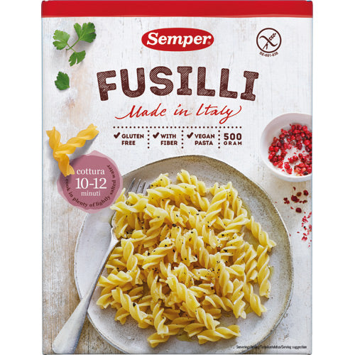 Semper Pasta Skruer Fusili Glutenfri | 500 gr fra Semper på Mecindo.dk