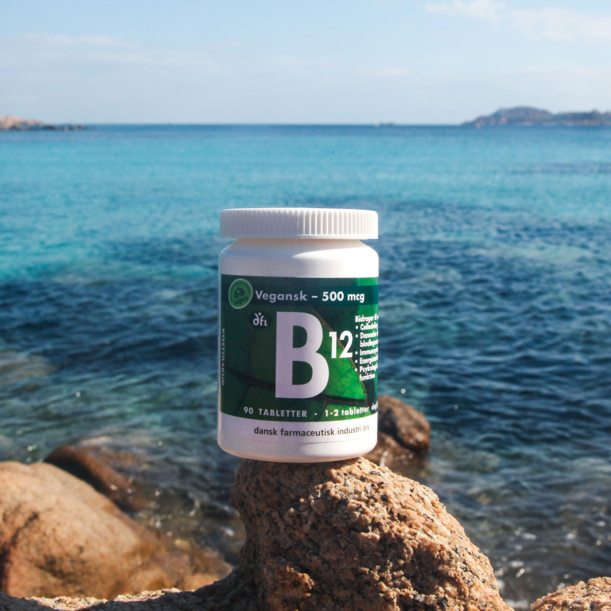 DFI B12 Vitamin 500 Mcg | 90 Tabl. fra Grønne dfi vitaminer på Mecindo.dk