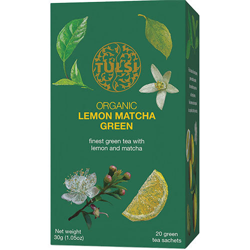 Tulsi Lemon Matcha Green Te Ø | 20 br fra Tulsi på Mecindo.dk