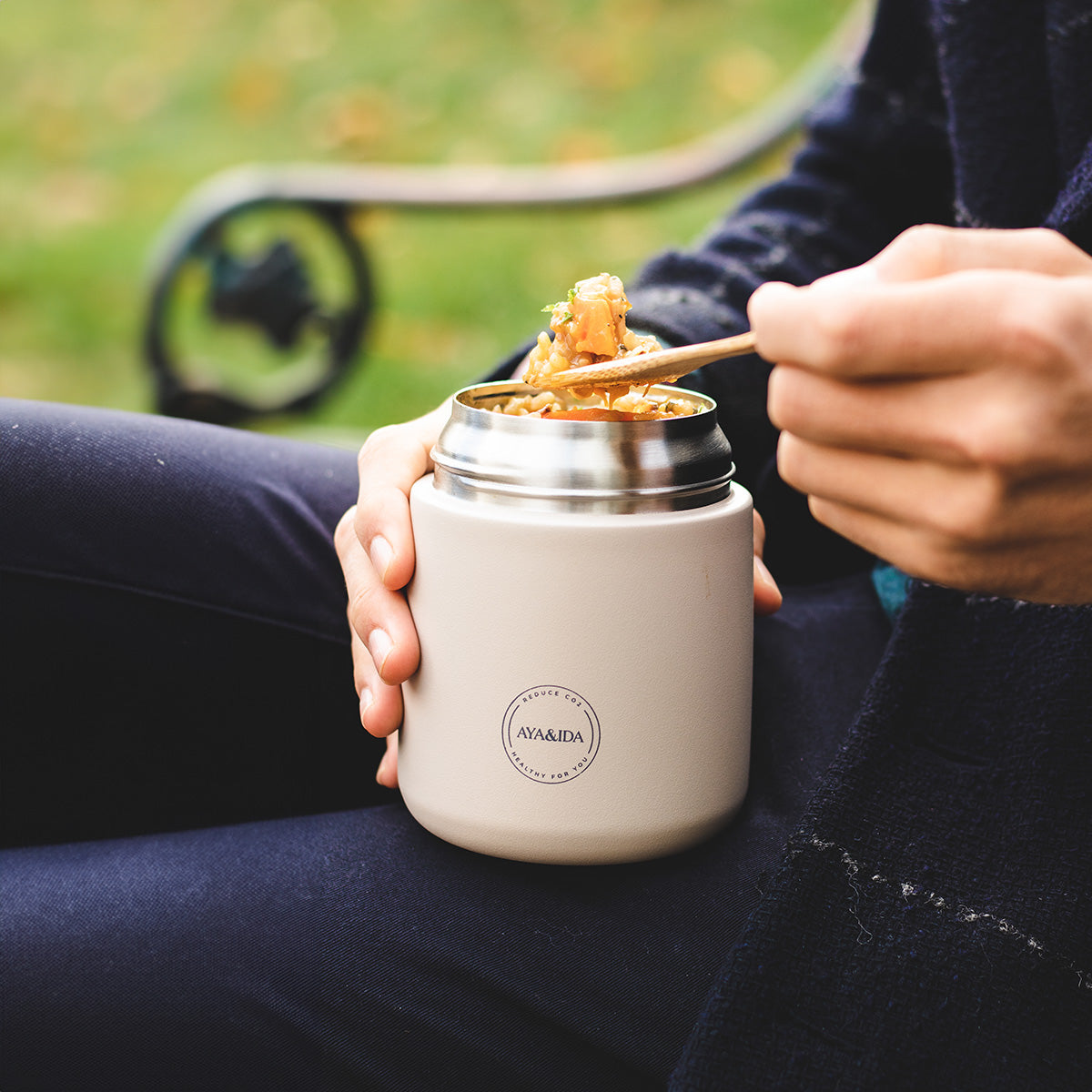 AYA&IDA Food'ie 500ml | Cream Beige fra AYA&IDA på Mecindo.dk