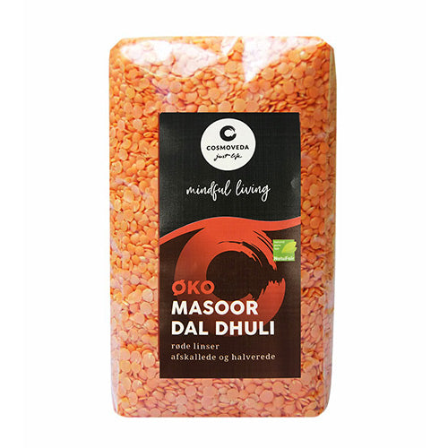 Cosmoveda Røde Linser (Masoor Dal) Økologisk | 500 gr fra Cosmoveda på Mecindo.dk