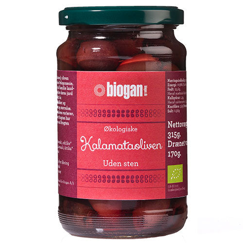 Biogan Økologiske Kalamata Oliven | 340 gr fra Biogan på Mecindo.dk