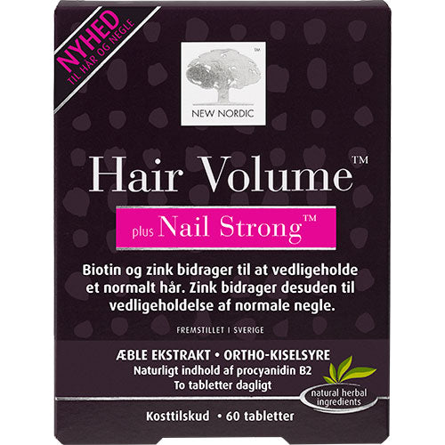 New Nordic Hair Volume + Nails Strong | 60 Tabl. fra New Nordic på Mecindo.dk