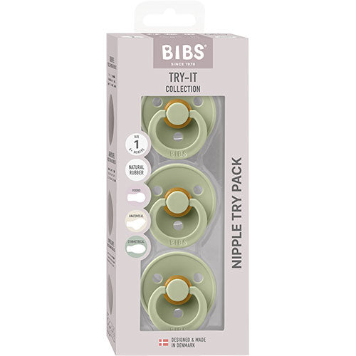 BIBS Try-it Colour Size 1 Sage 3 Pack fra BIBS på Mecindo.dk