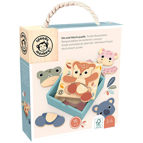 Speed Monkey Mix and Match Puzzle, 2-6 år fra Speedy Monkey på Mecindo.dk