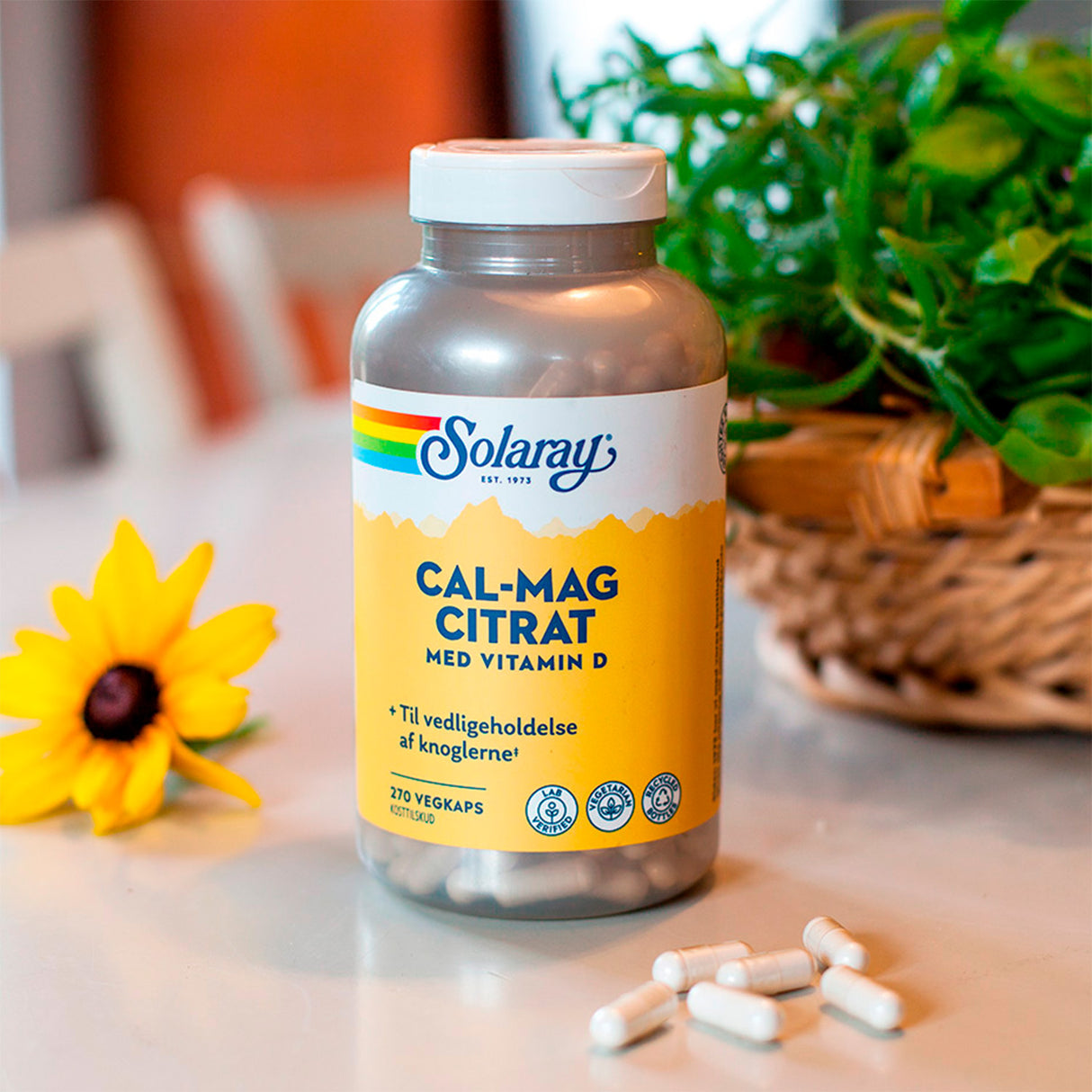 Solaray Cal-mag Citrat M. D-vitamin | 90 kapsler fra Solaray på Mecindo.dk