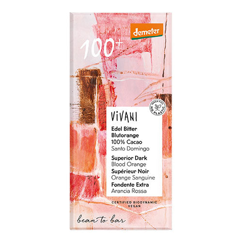 Vivani 100 % Mørk Chokolade M. Appelsin Økologisk Demeter | 90 gr fra Vivani på Mecindo.dk
