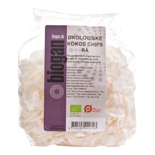 Biogan Økologiske Rå Kokoschips | 200 gr fra Biogan på Mecindo.dk