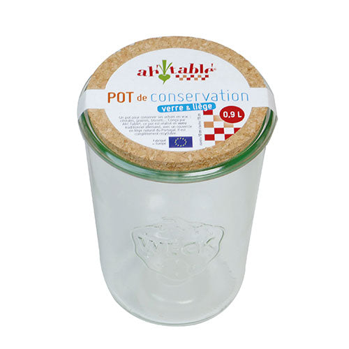 Ah table Opbevaringsglas M. Kork Låg | 0,9 L fra Ah table på Mecindo.dk