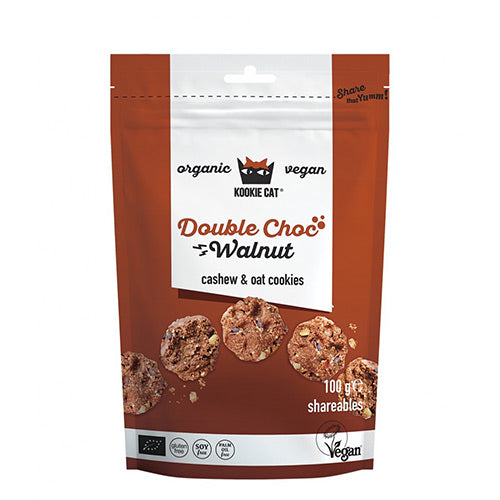 Kookie Cat Dobbelt Choc Valnød Ø | 100 gr fra Kookie Cat på Mecindo.dk
