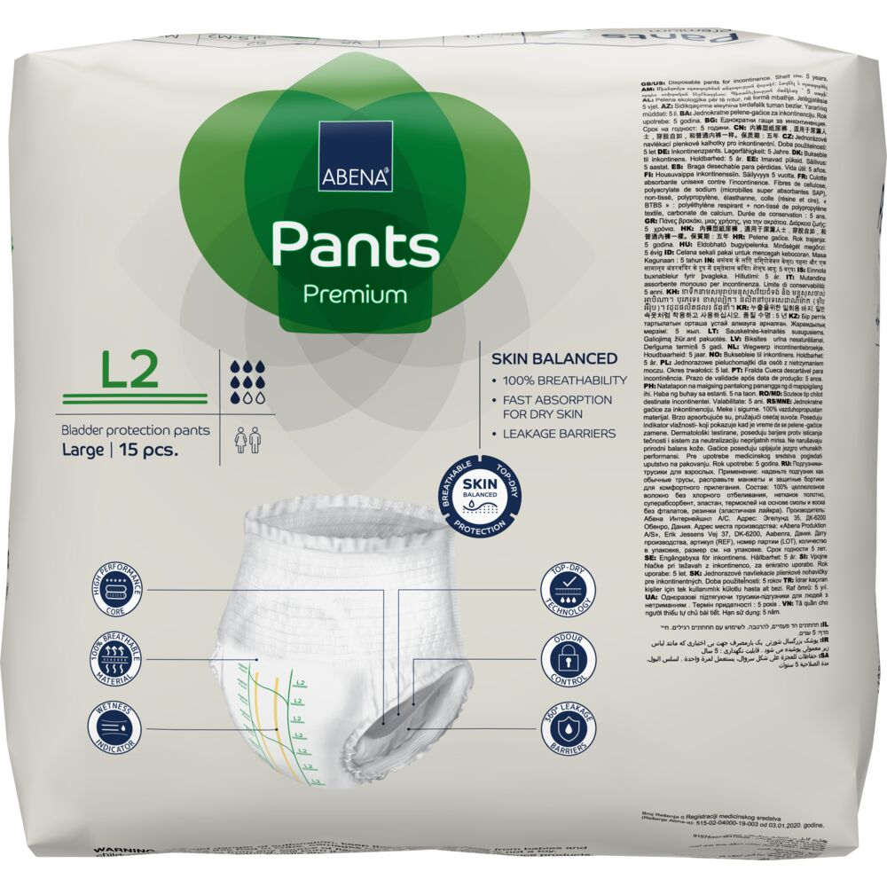 Abena Premium Pants M2 | Str. L fra Abena på Mecindo.dk