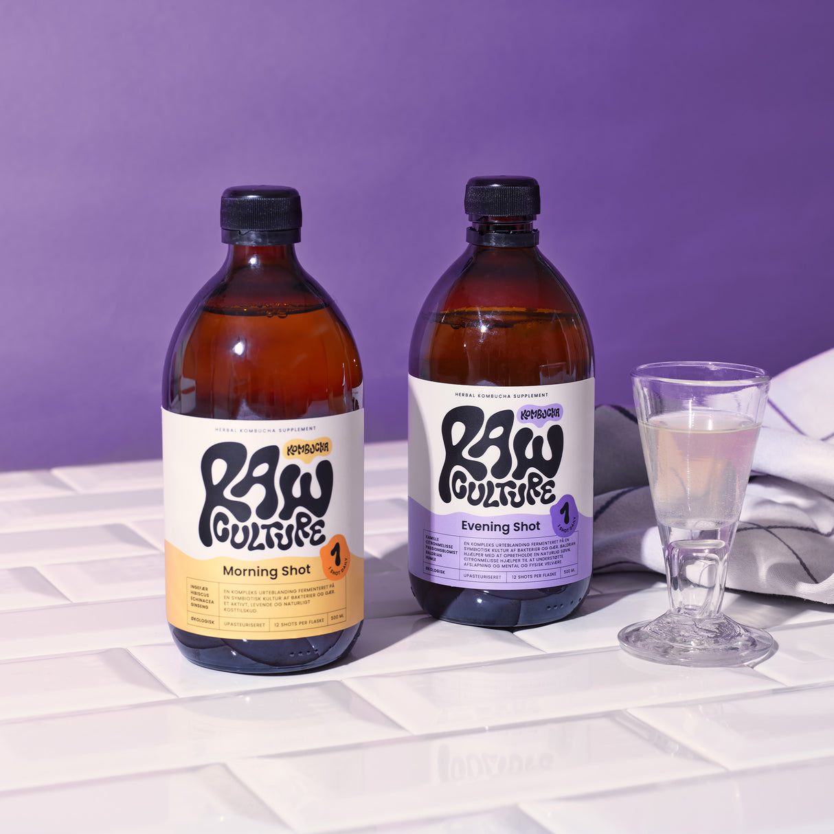 Raw Culture Kombucha Evening Shot Økologisk | 500 ml fra Raw Culture på Mecindo.dk